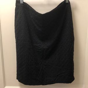 Black Eyelet Pencil Skirt